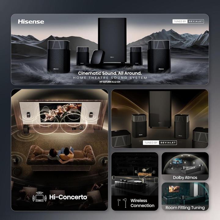 Productafbeelding Hisense Sound-System HT-Saturn 4.1.2CH, 720W, Dolby Atmos (720 W)