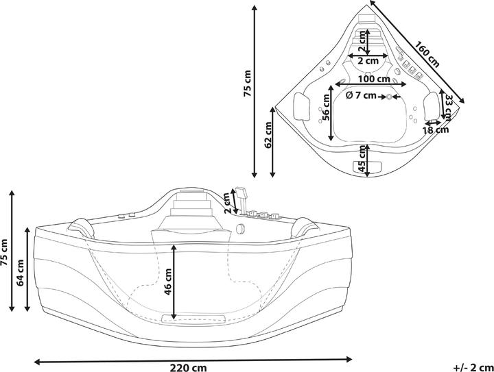 Image du produit Beliani Cartagena (400 l, 220 cm, 160 cm)