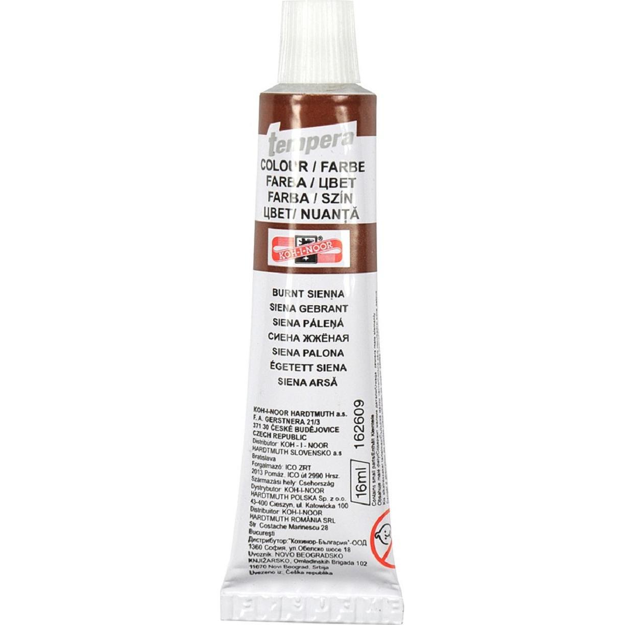 Koh-i-Noor, Colore + Vernice per fai da te, Temperafarbe 16 ml / Tube - Sienna Burnt (16 ml)