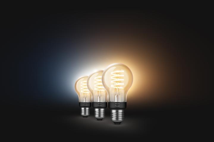 Actual product image Philips Hue E27 - Filament lamp (E27, 7 W, 550 lm, 3 x, G)