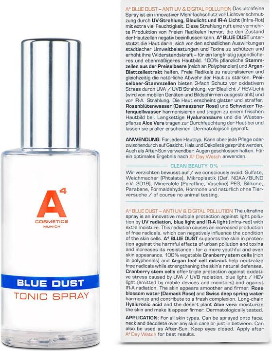 Actual product image A4 Health and Beauty Blue Dust Tonic Spray (Face toner, 50 ml)