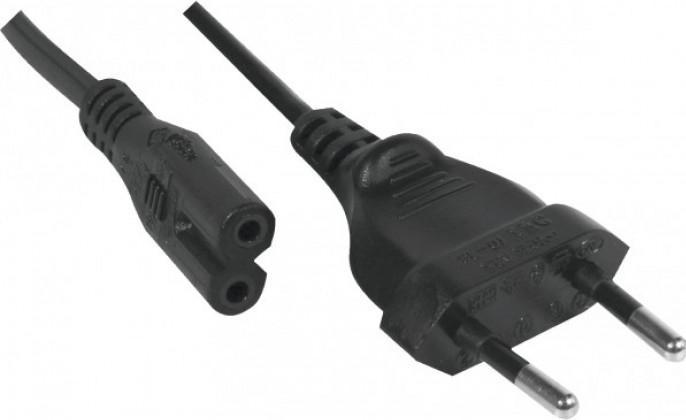 Exertis Connect Netzanschlusskabel, Eurostecker an Euro 8 Buchse, schwarz, 5,0 m Anschlusskabel für Notebooks, HiFi- (5 m)