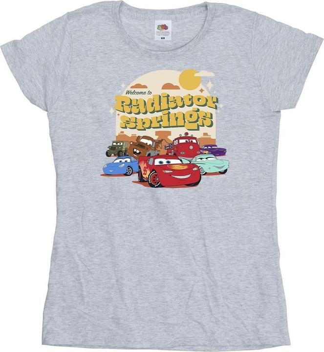 Actual product image Disney Womens/Ladies Cars Radiator Springs Group Cotton T-Shirt (XXL)