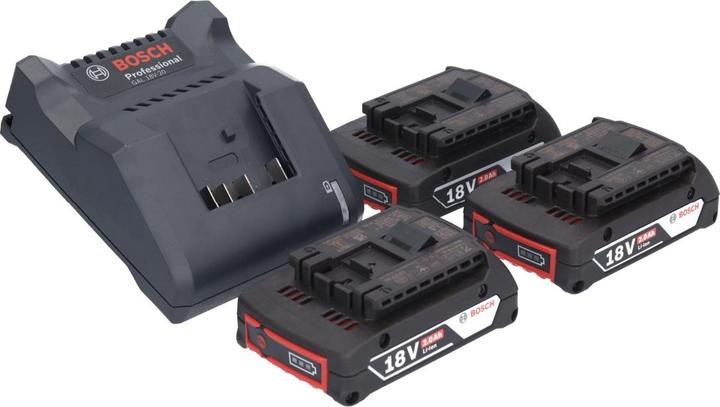 Produktbild Bosch Professional Bosch GAL 18V-20 Akku Ladegerät 10,8 - 18 V 2 A ( 2607226281 ) + 3x GBA 18 V 2,0 Ah Akku ( 3x (18 V)