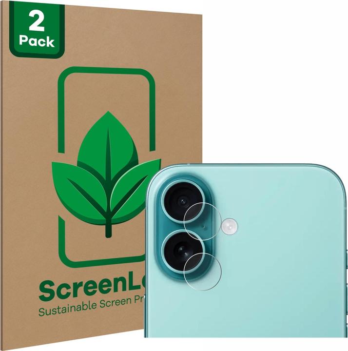 ScreenLeaf Beschermfolie duurzame screenprotector screenprotector folie helder transparant (2 Stuk, Apple iPhone 16 Plus)
