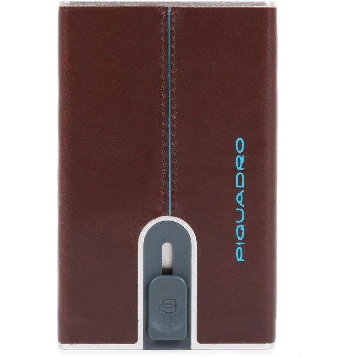 Piquadro Uomo Blu Uomini, Portafoglio, E Square, Leather Card Holder, Square Sliding System With Mone,