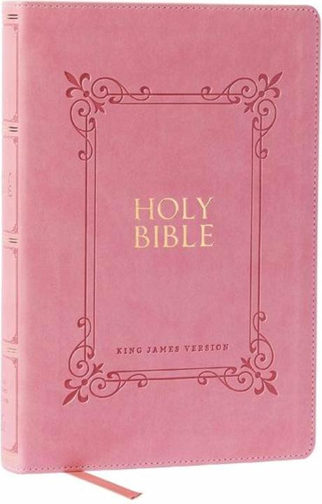 KJV Holy Bible Large Print Center-Column Reference Bible, Pink Leathersoft, 53,000 Cross (Englisch, Thomas Nelson, 2024)