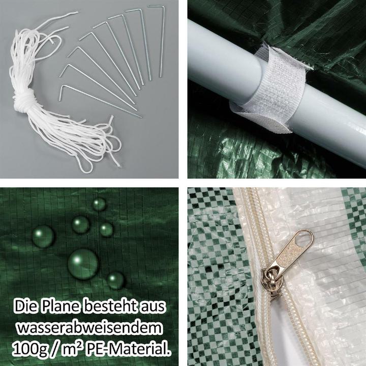 Actual product image VCM Pavillon Partyzelt 3x3m grün weiss wasserdicht 4 Seitenteile Gartenzelt Eventzelt (300 cm, 300 cm)