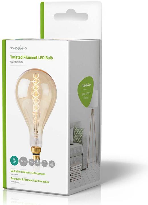 Image du produit Nedis Lampe LED à filament E27 | A160 | 5 W | 280 lm | 2000 K | Dimmable | Blanc chaud | Style rétro | 1 (E27, 280 lm, 1x)
