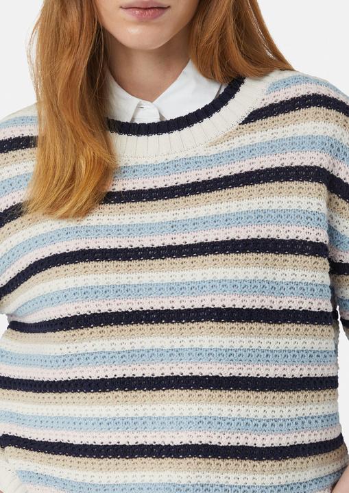 Produktbild Comma Strickpullover Verkürzter Strickpullover mit Streifenmuster im Relaxed Fit (44)