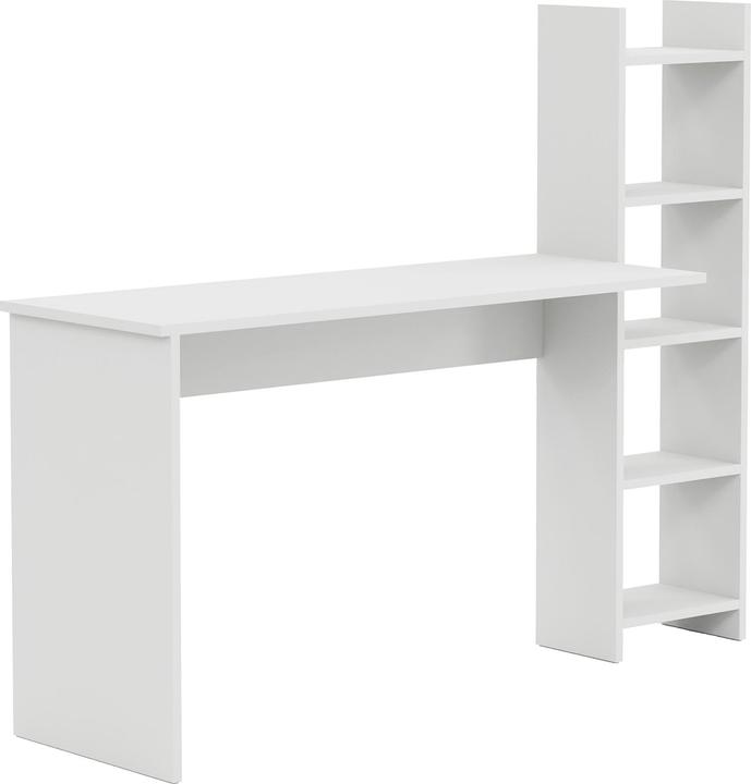 Produktbild En.Casa Schreibtisch mit Regal Chagtuniejle 150x45x120 cm Weiss