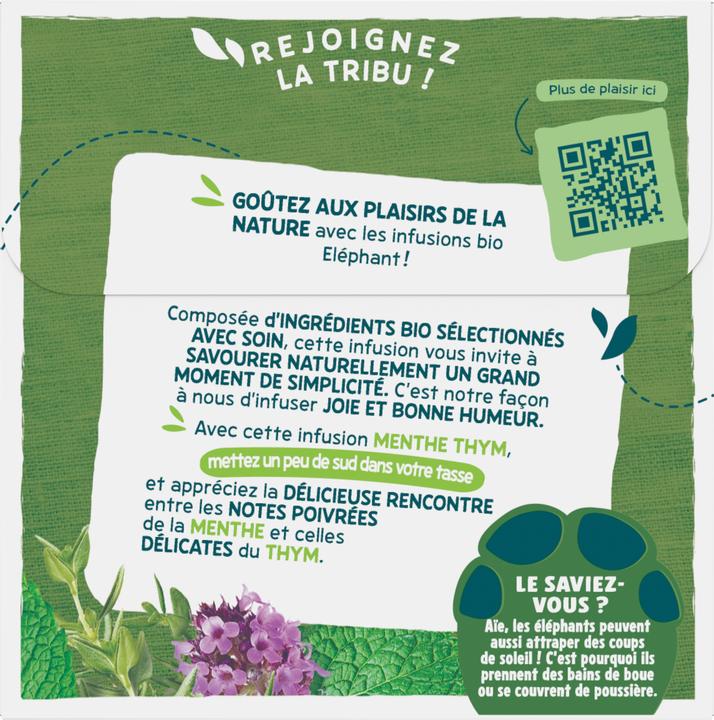Produktbild Elephant BIO Infusion Menthe Thym (26 g)