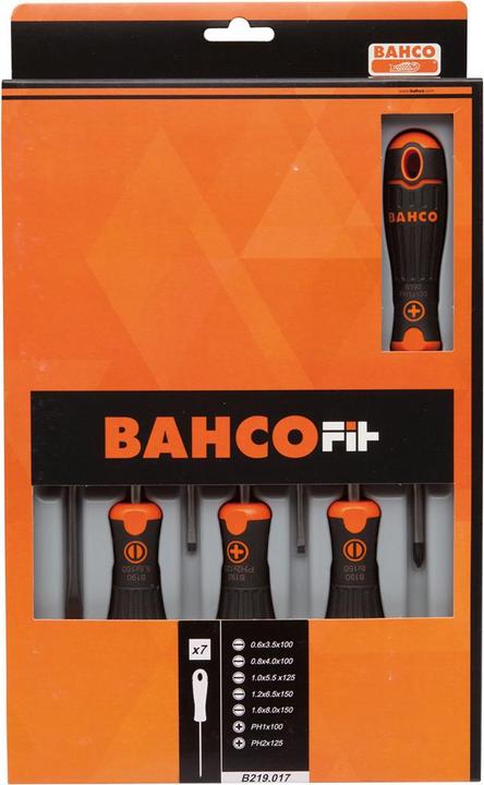 Actual product image Bahco 7pcs Screwdriver Set Slotted/Ph (Phillipps cross recess (PH))