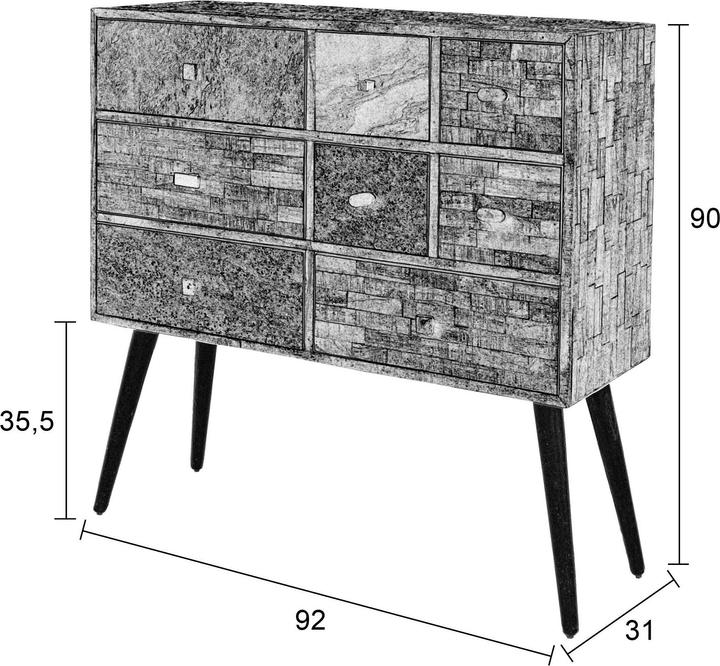 Produktbild White Label Living Sand (90 x 31 x 89 cm)