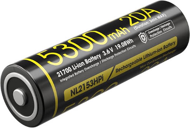 Actual product image Nitecore Li-Ion battery 21700, 5300mAh, NL2153HPi (1 pcs., 21700, 5300 mAh)