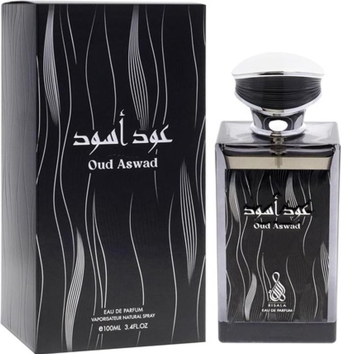 Actual product image Risala Oud Aswad by Unisex 3.4 Oz EDP Spray (Eau de parfum, 100 ml)