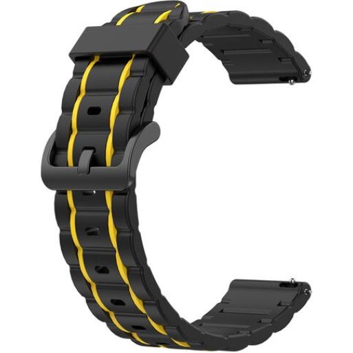 Thumbnail - Strap-it Armband (Silikon), Uhrenarmband, Gelb, Schwarz