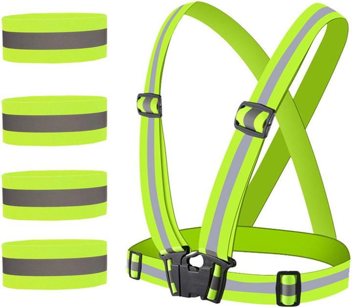 Lobwerk Warnweste Motorrad Reflektor Sicherheitsweste Unfallweste Sport Leuchtweste Neon (Grün)