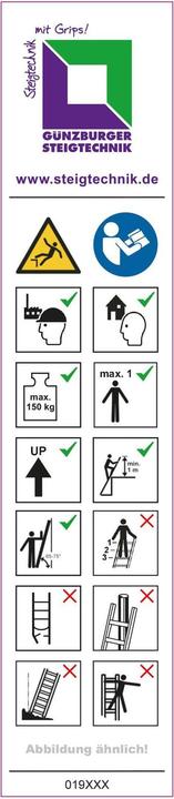 Produktbild Munk Hinweis-Aufkleber für Haushaltsleiter beidseitig begehbar Aufkleber 19106