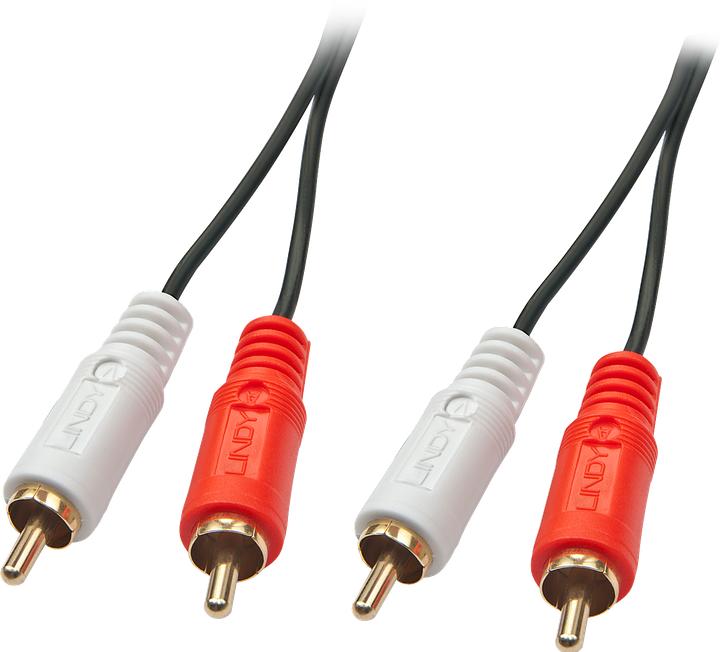 Image du produit Lindy Câble audio stéréo 2x RCA mâle vers 2x RCA mâle, 10m, doré (10 m, Câbles Cinch)