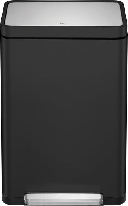Produktbild EKO Treteimer X-Cube Tretmülleimer rechteckig schwarz 45 L mit extra breitem Pedal, gedämpftem Deck (45 l)