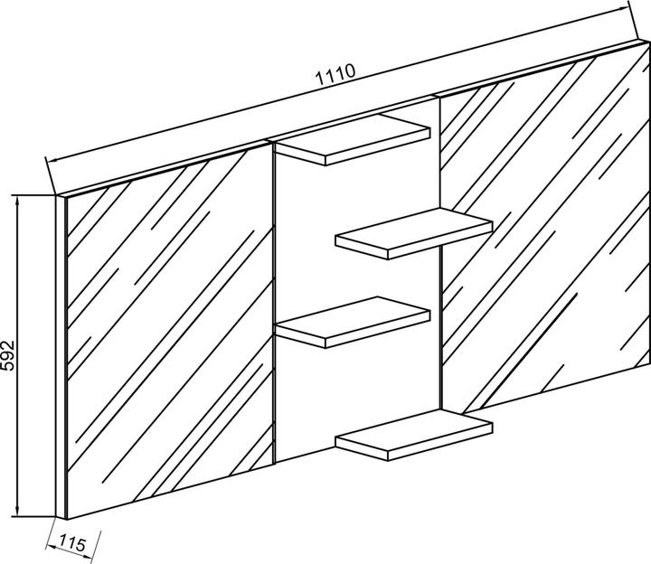 Produktbild VCM Bad Spiegelschrank Budasi mit Ablage