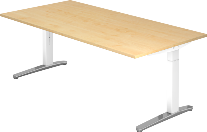 Polished aluminium, Maple decor, White