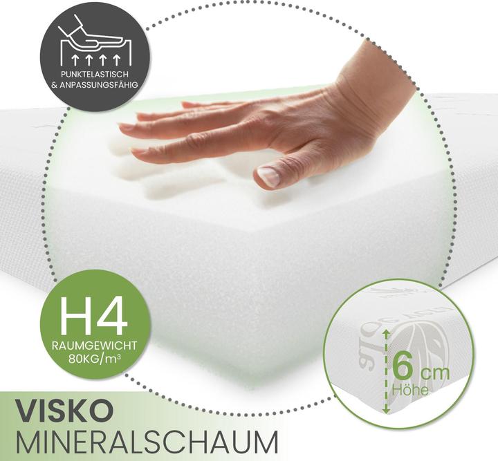 Produktbild Bestschlaf Visko-Mineralschaum Matratzenauflage Premium Spezial, Höhe 6 cm (80 x 200 cm)