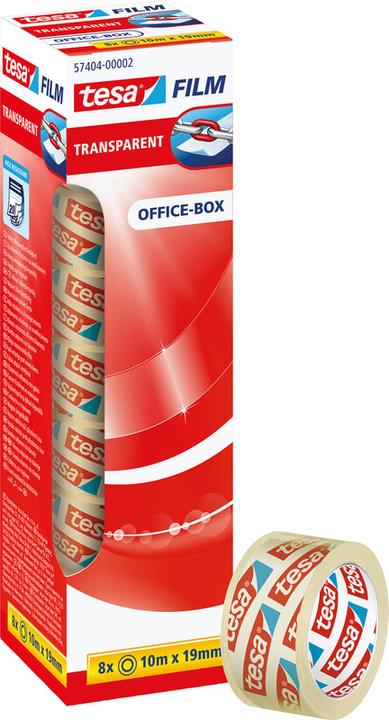 Produktbild tesa 8x tesafilm TRANSPARENT - mit starker Haftung - alterungsbeständig und reissfest (19 mm)