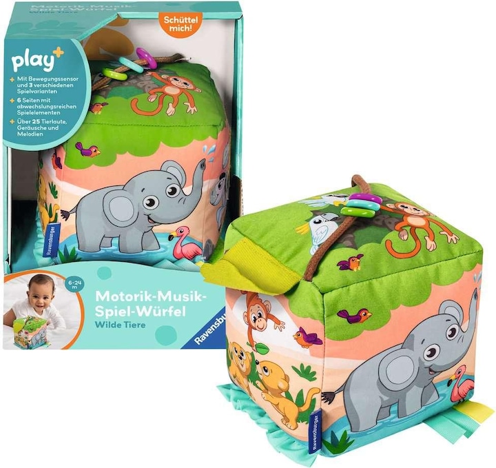 Actual product image Ravensburger Motor skills music game cube: Wild animals