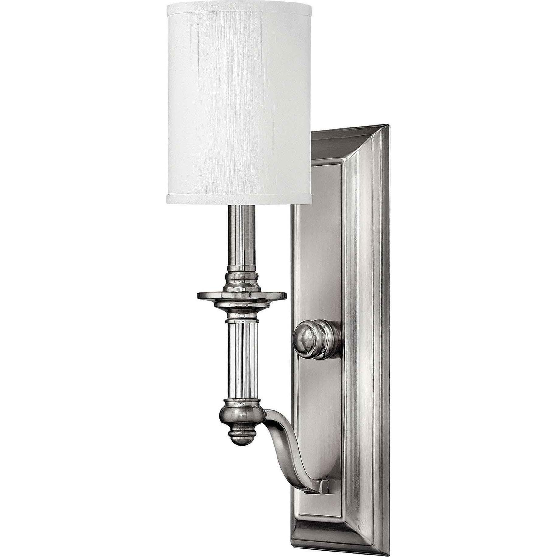 Elstead Lighting Silber Gartenbeleuchtung, Sussex Wandleuchte E14 Nickel Gebürstet (E14, Ip20)