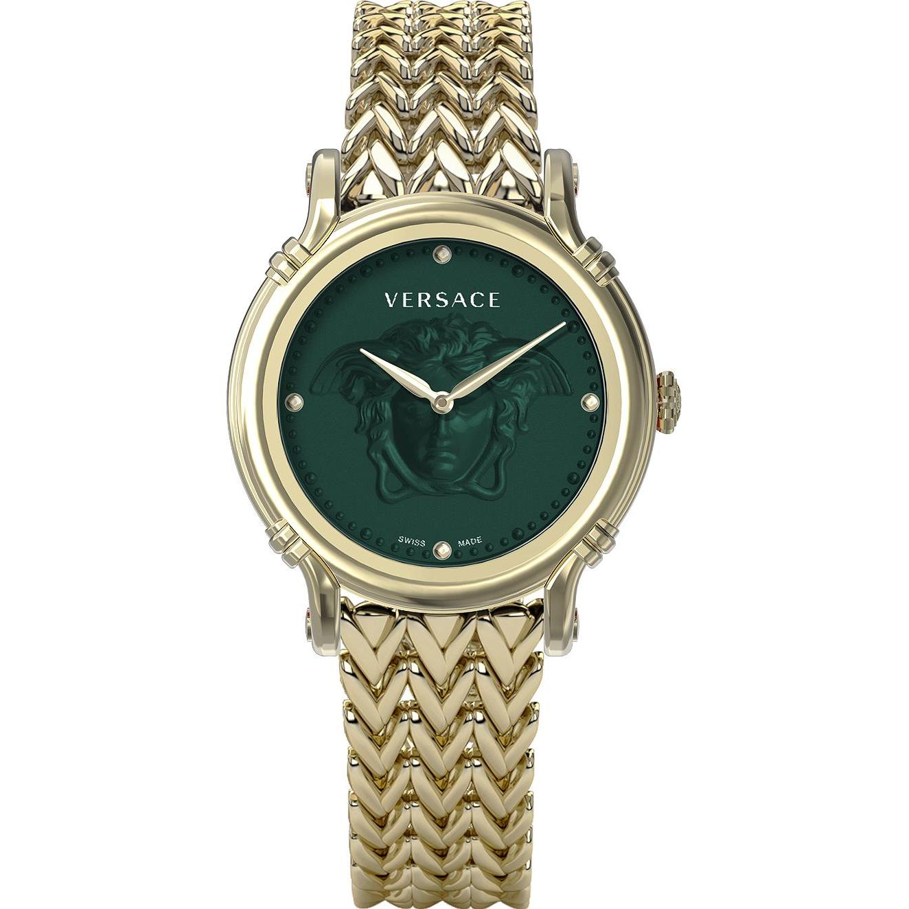 Versace, Armbanduhr, VEPN00820 Safety Pin Damen 34mm 5ATM, Gold, (Analoguhr, 34 mm)