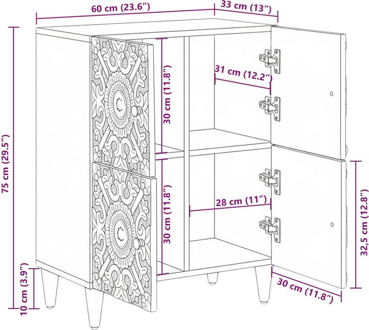 Produktbild vidaXL Sideboard (60 x 33.50 x 75 cm)