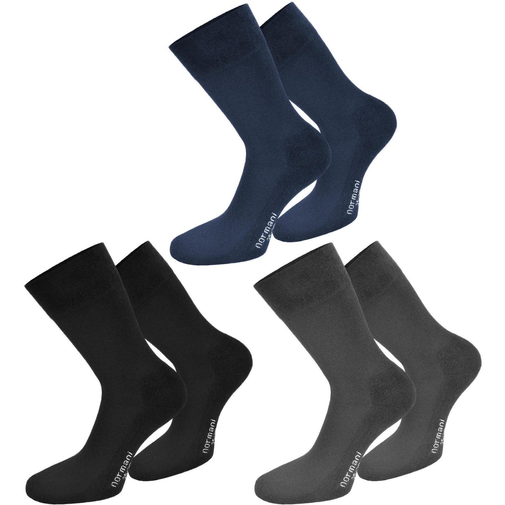 Thumbnail - Normani, Herren, Socken, 6 Paar Komfortsocken mit Softrand, Blau, (6er Pack, 47 - 50)