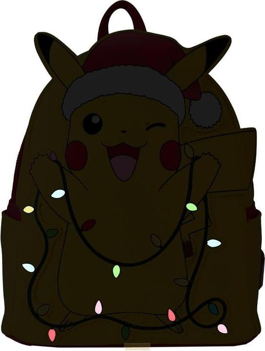 Actual product image Loungefly Pokemon by mini backpack Holiday Pikachu
