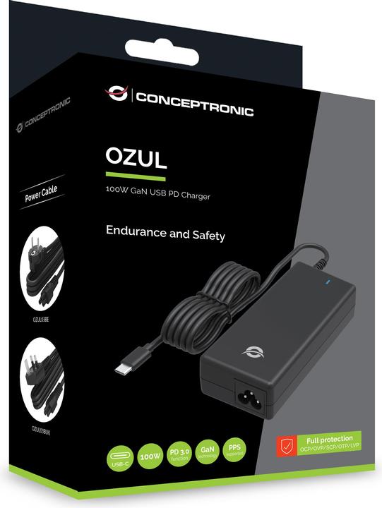 Image du produit Conceptronic Chargeur 1Port 100W GaN,USB-C PD Desk sw (100 W)