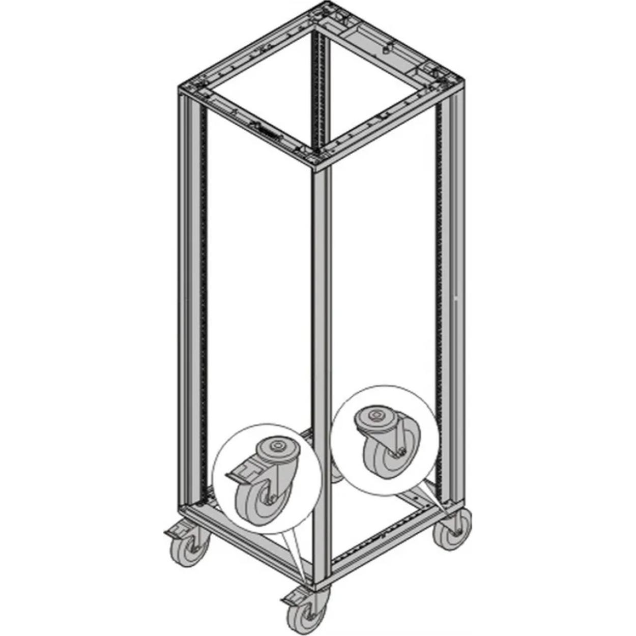 Schroff Lenkrollen - LENKROLLEN SET 400KG 125D 4X, Serverschrank Zubehör