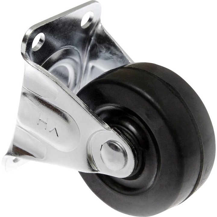 Actual product image Toolcraft Fixed castor Rubber screw plate