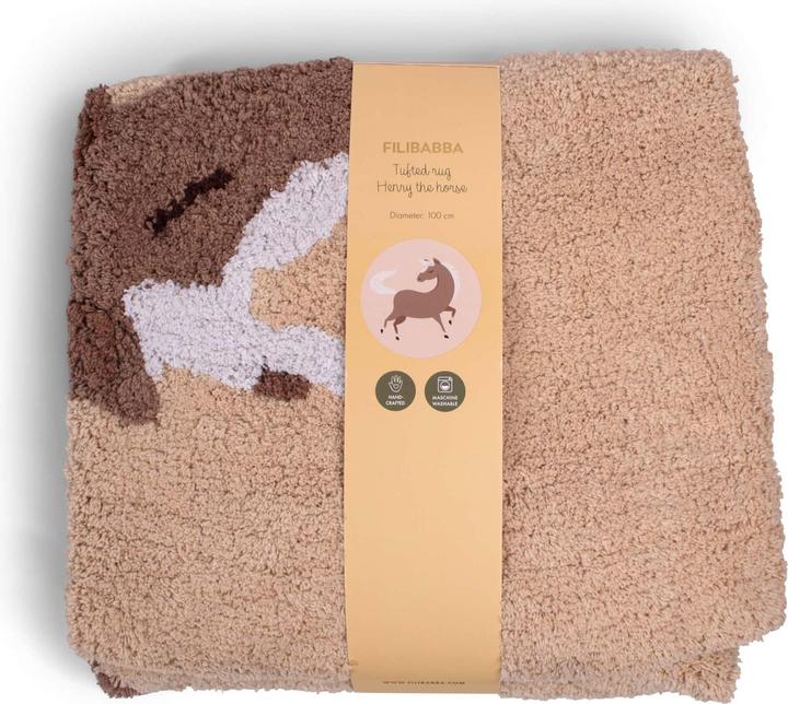 Actual product image Filibabba Tufted rug - Henry the horse (100 x 100 cm)