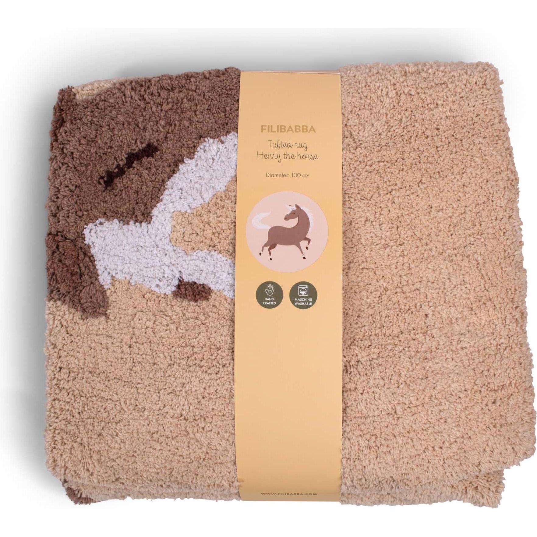 Thumbnail - Filibabba, Kinderteppich, Teppich - Pferd Henry (100 x 100 cm)