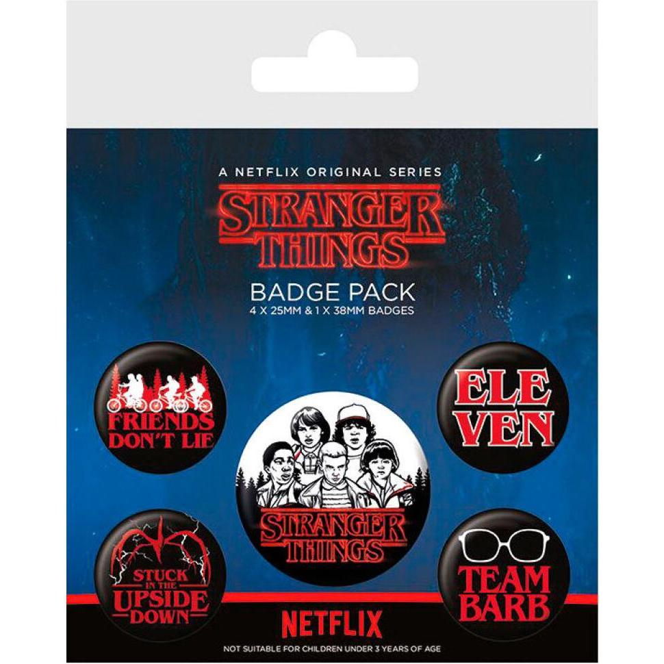 Thumbnail - Pyramid, Anstecknadel, Stranger Things Ansteck-Buttons 5er-Pack Characters