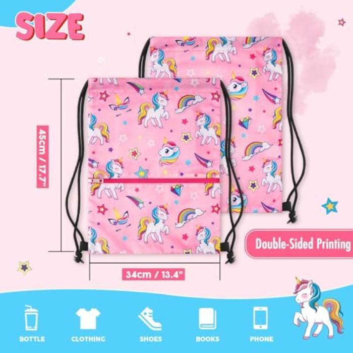 Produktbild Only-Bags.Store Turnbeutel mit Kordelzug für Kinder - Sportbeutel Wasserdichter Beutel mit Kordelzug