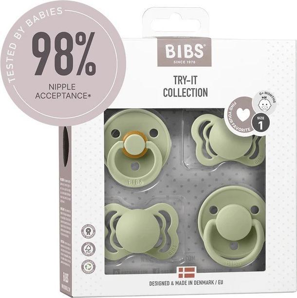 Immagine prodotto Bibs Succhietto Try-It Collection, Salvia (4 x, fino a 6 M.)
