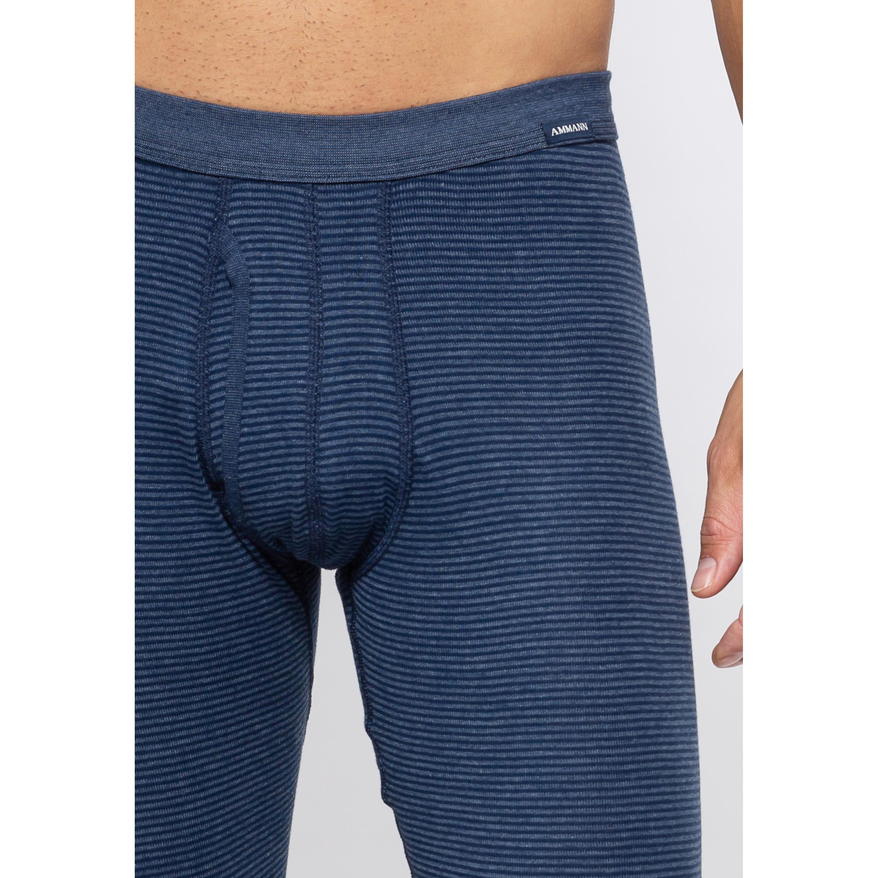 Thumbnail - Ammann, Herren, Unterhosen, Jeans Feinripp Lange Unterhose, Blau, (XL, Einzelpack)