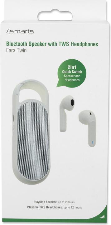 Produktbild 4smarts In-Ear-Kopfhörer Eara Twin Weiss (ANC, 3 h, Kabellos)