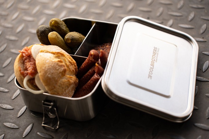 Immagine prodotto Tool Brothers Lunch box con 2 ripiani e coperchio in acciaio inossidabile