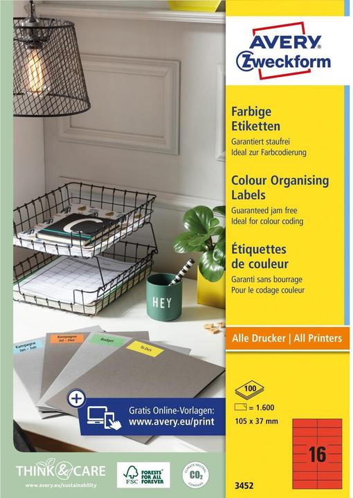 Actual product image Avery Organisational labels