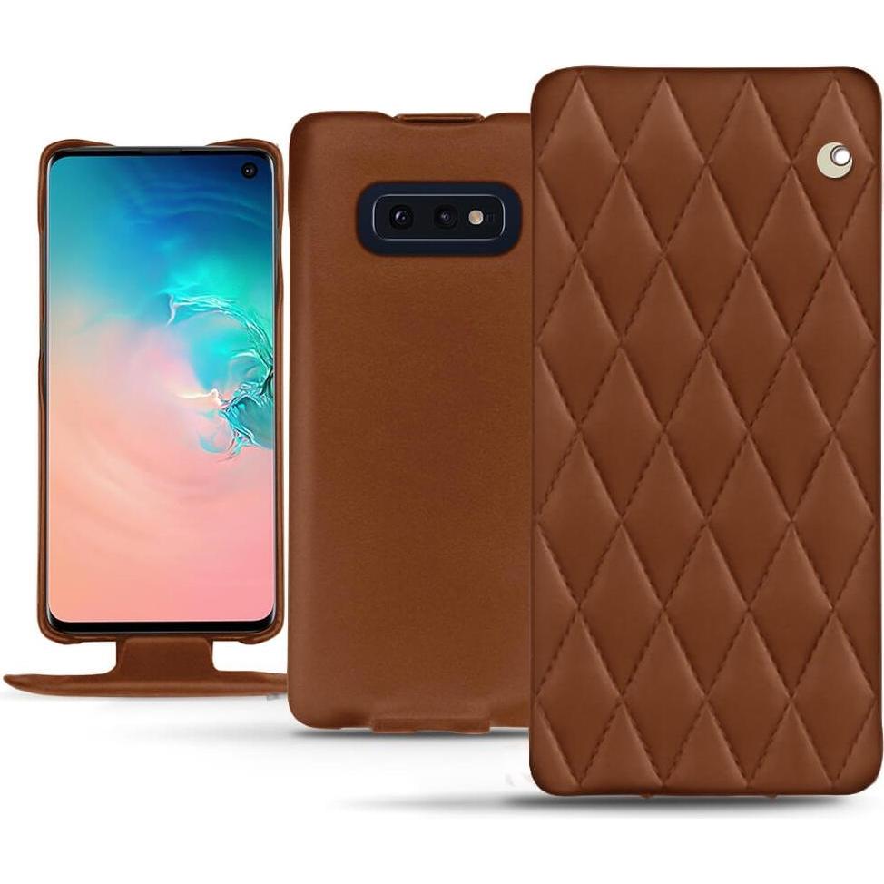Thumbnail - Noreve Lederschutzhülle vertikal (Samsung Galaxy S10e), Smartphone Hülle, Braun