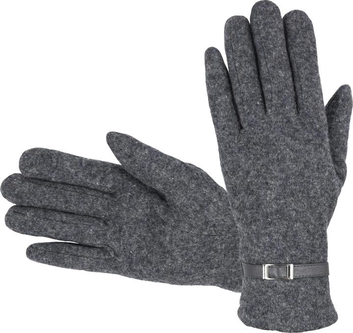 Immagine prodotto Hofler Qualitativ hochwertige Damen Wollhandschuhe mit einem weichen Innenfutter, grau (S)
