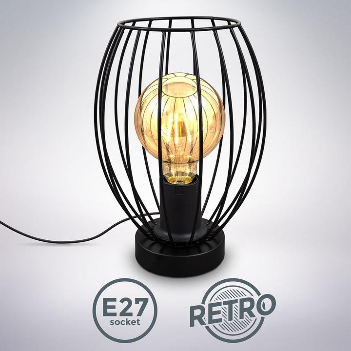 Actual product image B.K.Licht Table lamp, black, 1xE27 max. 60W excl. (E27)